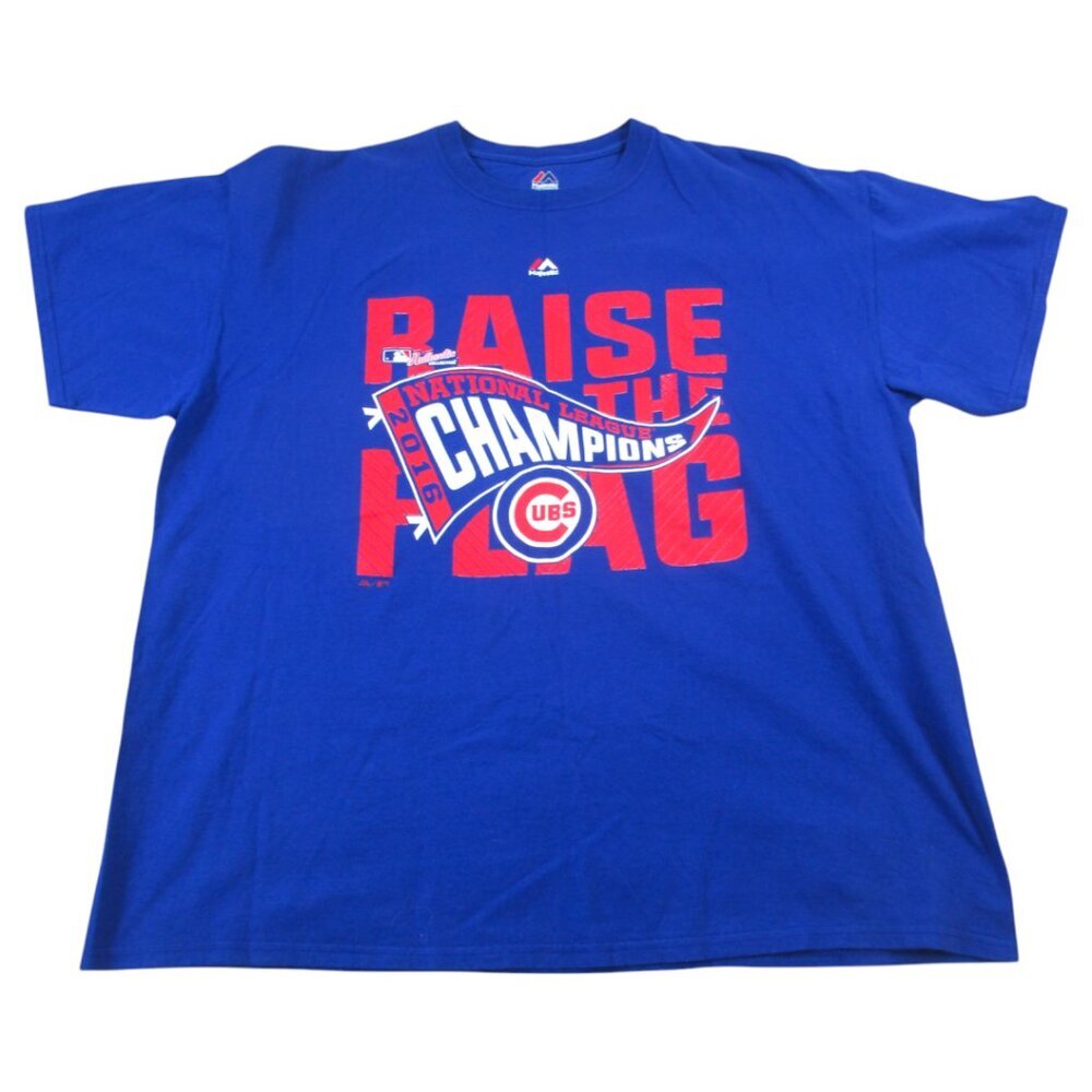 Chicago Cubs T-Shirt Mens XL Blue Majestic 2016 World Series MLB Baseball Sports